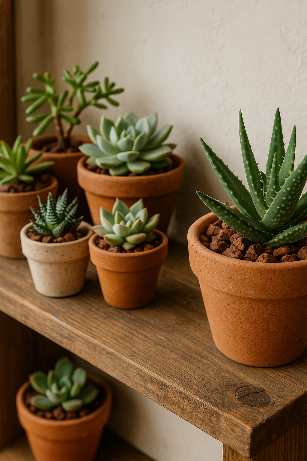 Houseplant with scoria drainage layer and top-dress